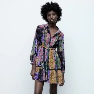 Zara Multicolor Floral Amelie Dress NWOT